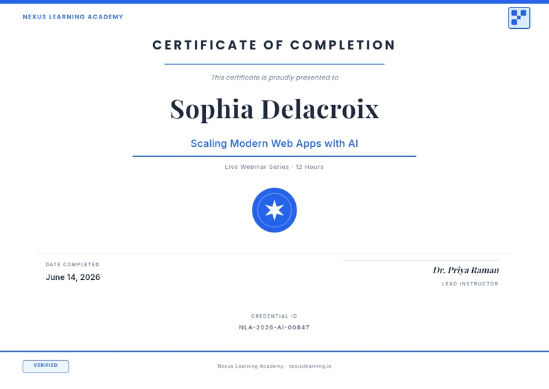 Tech-Forward Webinar Completion Certificate