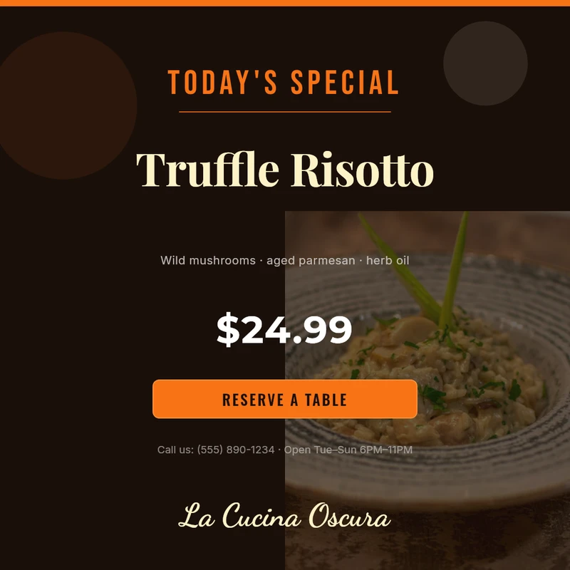 Restaurant Promo Square